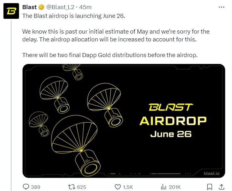 Tweet from Blast