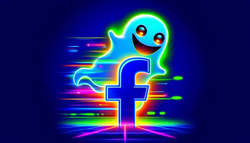 depiction of a ghost overtaking Facebook