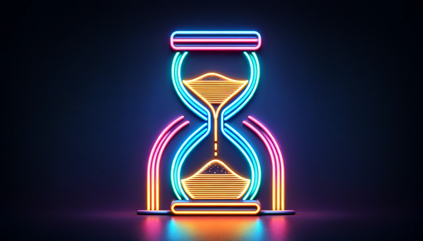 sand clock in a minimalistic neon-colored design.